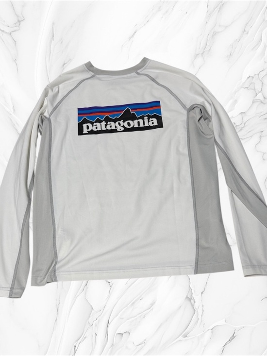 Patagonia Other - Patagonia White and Light Gray Long Sleeve Logo Top kids size large